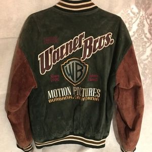 Warner Bros. Embroidered Varsity suede Jacket